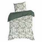 Voodipesukomplekt Donna PTB-49, valge v./roheline v., 70 x 80 cm, 140 x 200 cm, 3 os.