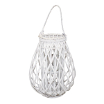 Latern Besk, klaas/puit, 40 cm, valge v.