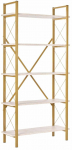 Raamaturiiul Nordure Elysian, kuld v./travertine v., 180 cm x 34 cm x 90 cm