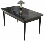 S&ouml;&ouml;gilaud pikendatav Kalune Design Nil, must v./marmor v., 110 cm x 71 cm x 76 cm