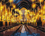 Maalimine numbrite j&auml;rgi Ideyka Harry Potter The Great Hall, pruun v./kollane v.