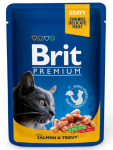 Kassi m&auml;rgtoit Brit Premium Salmon & Trout, kalaliha/l&otilde;he/forell, 0.1 kg