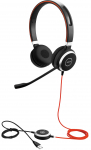 Juhtmega k&otilde;rvaklapid Jabra Evolve 40 Duo MS, must v./oranž v.