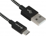Juhe Sharkoon, Micro USB/USB, 100 cm, must v./hall v.