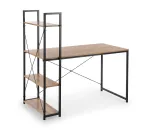 Kirjutuslaud ja riiul Narvik B1, 120 cm x 64 cm, 70 - 120 cm, tamm v./must v.