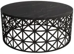 Kohvilaud Kalune Design Selin Metal Ferforje, must v., 90 cm x 90 cm x 38 cm