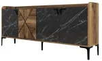 Kummut Kalune Design Venedik 845HCT5313, must v./p&auml;hklipuu v., 78 cm x 180 cm x 35 cm