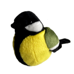 Pehme m&auml;nguasi Beppe Great tit bird, kollane v., 13 cm