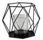 K&uuml;&uuml;nlahoidja Splendid Sera, klaas/metall, 11 cm, l&auml;bipaistev/must