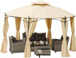 Paviljoni kardin Patio Utah, 185 cm, kreemjasvalge