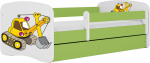 Lastevoodi Kocot Kids Babydreams Digger, valge v./roheline v., 80 x 160 cm, ilma voodipesukastita, ilma madratsita