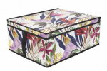 Kaanega hoiukarp, esemete hoidmiseks Ordinett Floral Beauty, mitmev&auml;rviline, 36 x 48 x 19 cm