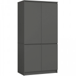 Riidekapp Akord Furniture Factory S90 4D CLP, grafiit v., 90 cm x 51 cm x 180 cm