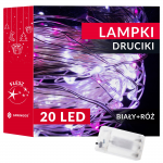 J&otilde;ulutuled Springos CL0013, 2 m, k&uuml;lm valge / roosa, 20 LED