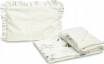 Vankri voodipesukomplekt Sensillo Velvet Olive, valge/roheline, 2 tk