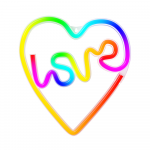 Dekoratsioon "S&uuml;da"/"Love" Forever Light FLRN02 LED-valgustusega, 28 cm, 25.5 cm, mitmev&auml;rviline