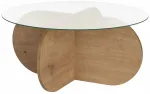 Kohvilaud Nordure Aeris, l&auml;bipaistev v./pruunikas v., 75 cm x 75 cm x 35 cm