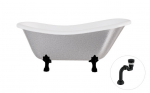 Vann, teisaldatav Besco Otylia Glam, 170 cm x 77 cm x 68.5 cm, ovaalne, valge/h&otilde;be