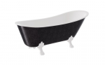 Vann, teisaldatav Besco Olaya Glam, 160 cm x 68 cm x 68 cm, ovaalne, valge/grafiit
