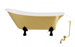 Vann, teisaldatav Besco Olaya Glam, 160 cm x 68 cm x 68 cm, ovaalne, kuldne