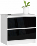 &Ouml;&ouml;kapp Akord Furniture Factory K60 2SZ CLP PK, valge v./must v., 55 cm x 40 cm x 60 cm