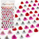 Kleebis, komplekt Crystal Hearts, h&otilde;be/punane/roosa