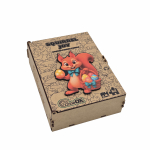 Puidust pusle PuzzleOK Little Fox With Eggs, 19 cm x 14 cm, 62 tk, mitmev&auml;rviline