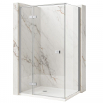 Du&scaron;ikabiin Rea Atlas, ristk&uuml;lik, aluseta, 90 cm x 80 cm x 200 cm, chrome/l&auml;bipaistev