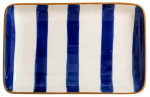 Taldrik magustoidu Homla Torrit, 19 cm x 12 cm, sinine v./valge v.