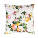 Dekoratiivne padi Home4you Holly Bright Roses, valge v./kollane v./roheline v., 50 cm x 50 cm