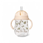 Pudel silikoonk&otilde;rrega Vanilla Copenhagen Tritan Honeybee, 300 ml, 6+ kuud, plastik, l&auml;bipaistev v./kollane v.