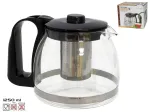 Teekann koos kurnaga Kitchen&GO, 1.25 l, l&auml;bipaistev v./must v.