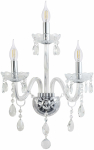Valgusti seinale Candellux Lighting Cristallo 23-30290, E14, 3 x 40 W, l&auml;bipaistev v. / h&otilde;be v.