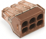 Klemm Wago 773-606/5, 6 x 1,5-4 mm&sup2;, 32 A, pruun v., 5 tk