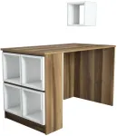 Kirjutuslaud ja riiul Kalune Design Box 845HCT3804, 120 cm x 65 cm, 75 cm, valge v./p&auml;hklipuu v./beež v.