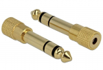 Adapter Delock 6.35mm - 3.5mm 6.35 mm male, 3.5 mm female, kuldne v.