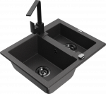 K&ouml;&ouml;givalamu Mexen Carlos 6518581500-76+670300-70+66921-70, graniit, 58 cm x 47 cm x 17.7 cm, black granite+black(b)