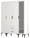 Riidekapp Kalune Design Kumsal STR, valge v., 47.5 cm x 160 cm x 201.4 cm, peegliga