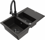 K&ouml;&ouml;givalamu koos kraaniga Mexen Gaspar Elia, graniit, 73.7 cm x 47.5 cm x 17.7 cm, metallic black / gold