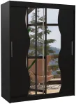 Riidekapp ADRK Renzo, must v., 58 cm x 150 cm x 200 cm, peegliga