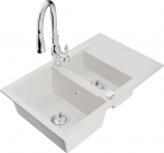 K&ouml;&ouml;givalamu koos kraaniga Mexen Gaspar, vaik/graniit, 73.7 cm x 47.5 cm x 17.7 cm, valge