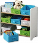 Laste riiul Kesper, sinine v./valge v./roheline v., 66 cm x 30 cm x 59 cm