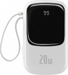 Akupank Baseus Qpow Pro, 20000 mAh, 20 W, valge v.