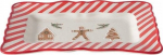 Serveerimistaldrik Boltze, 39 cm x 25 cm x 3.5 cm, valge v./punane v., keraamiline