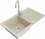 K&ouml;&ouml;givalamu koos kraaniga Mexen Pablo Telma, graniit, 75.2 cm x 43.6 cm x 16.1 cm, kroomi/beež