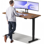Kirjutuslaud reguleeritava k&otilde;rgusega Desktronic HomePro, 160 cm x 80 cm, 62 - 126 cm, must v./p&auml;hklipuud v.