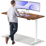 Arvutilaud reguleeritava k&otilde;rgusega Desktronic HomePro, 180 cm x 80 cm, 63 - 128 cm, valge v./p&auml;hklipuu v.