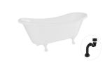 Vann, teisaldatav Besco Amelia, 190 cm x 77 cm x 69 cm, ovaalne, valge/must