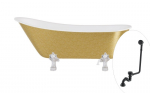Vann, teisaldatav Besco Olaya Glam, 160 cm x 68 cm x 68 cm, ovaalne, kuldne/must
