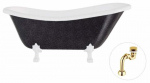 Vann, teisaldatav Besco Otylia Glam, 160 cm x 77 cm x 69.5 cm, ovaalne, kuldne/valge